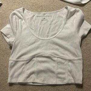 Aeropostale white top, white, size Medium